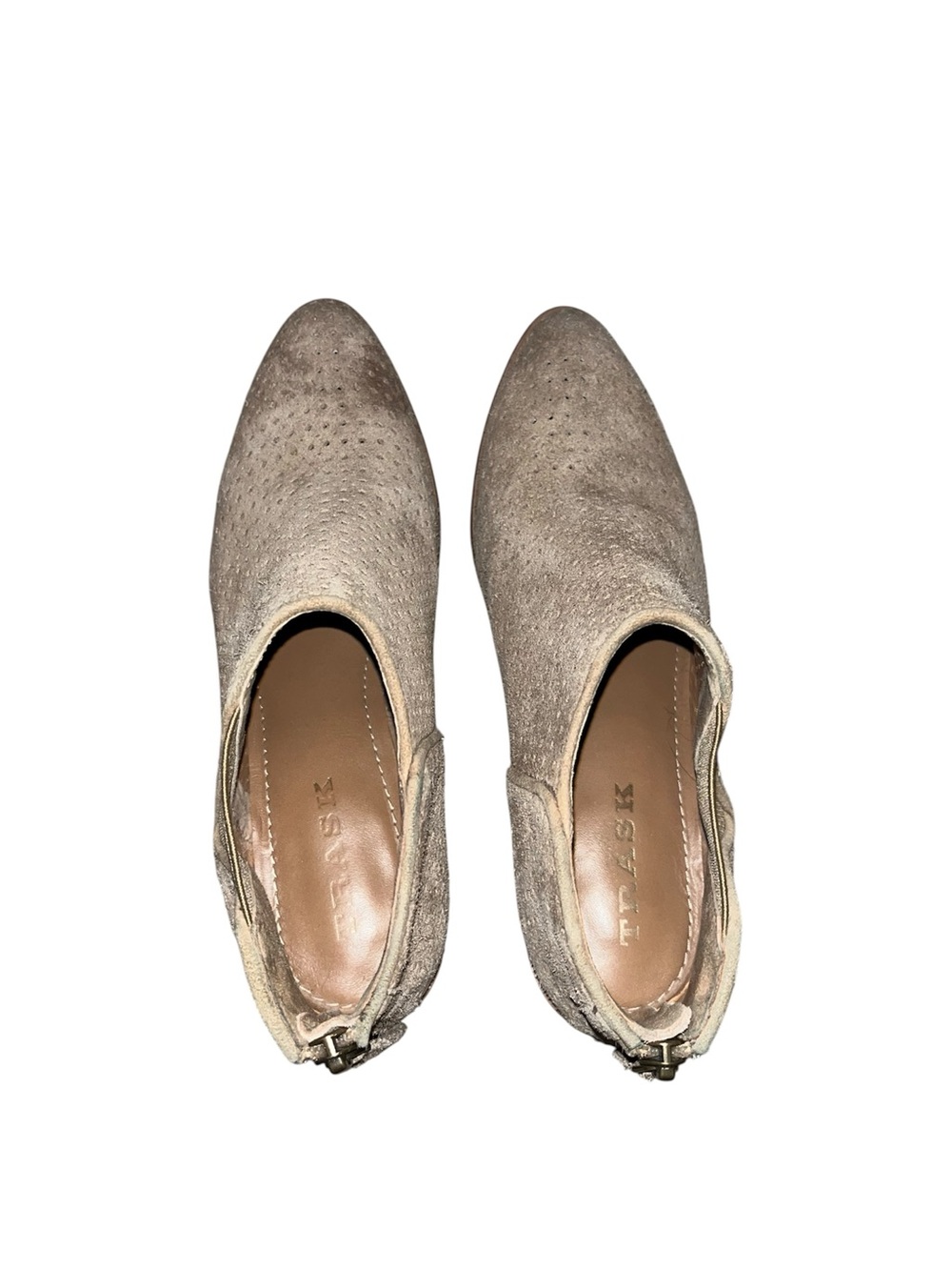 H.S. Trask Tisha Perforated Suede Ankle Booties Size 6.5M - Picture 5 of 10